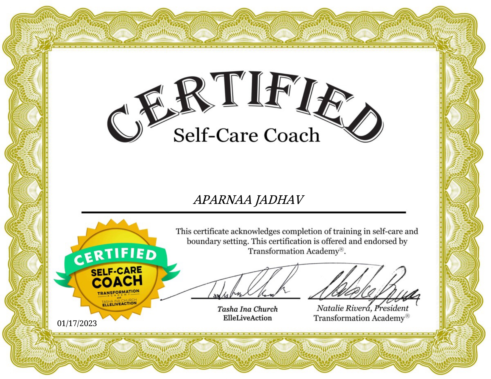 Self Care and Boundary Setting Certificate_page-0001